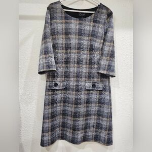 Connected Apparel - plaid dress - size 14